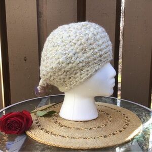 VTG Nordstrom Italian Wool Blend Beret w/ Metallic Threads, Never Worn!